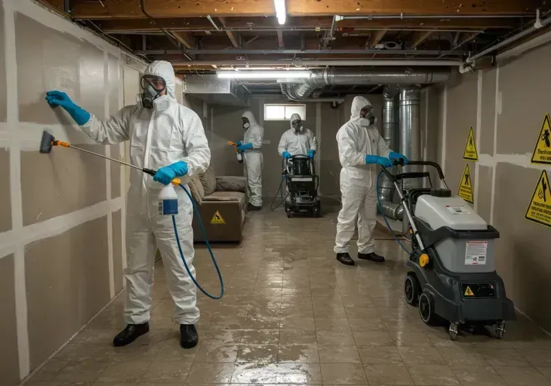 Basement Moisture Removal and Structural Drying process in Sylvania, AL